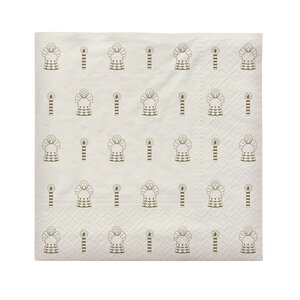 Broste Copenhagen Fairy Tale servetten papier wit/goud - pak van 20