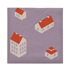 Broste Copenhagen Bo servetten papier lavender grey - pak van 20