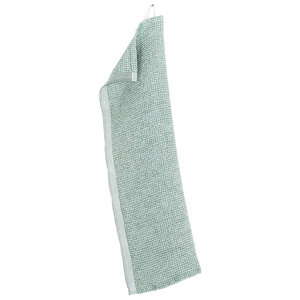 Lapuan Kankurit TERVA serviette blanc et vert aspen en lin-tencel-coton lavé 65 x 130