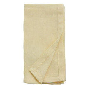 nordal Serviette jaune clair en coton/lin - lot de 4