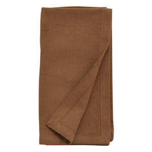 nordal Serviette brune en coton/lin - lot de 4