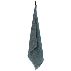 Lapuan Kankurit NYYTTI reishanddoek zwart en groen gewassen linnen-tencel-katoen 95 x 180