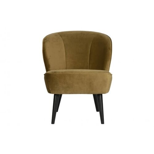 WOOOD Sara fauteuil fluweel army