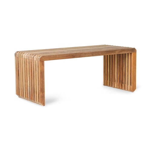 HKLiving Bank met latjes teak smal