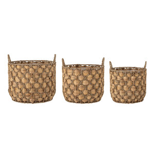 Bloomingville Joleen mand natuur waterhyacint - set van 3