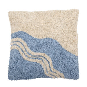 Bloomingville Mist coussin bleu en coton