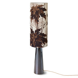 HKLiving Vloerlamp cone voet brown lampenkap floral