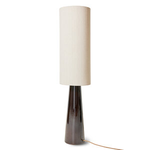HKLiving Lampadaire pied conique brun abat-jour natural XL