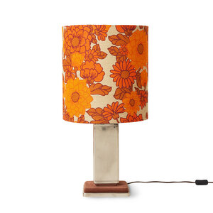 HKLiving Tafellamp Brut voet chrome - lampenkap Petal