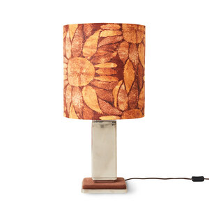 HKLiving Lampe de table Brut pied chrome - abat-jour Suite