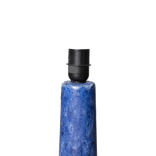 HKLiving Tafellamp Retro voet blauw - lampenkap linnen natural