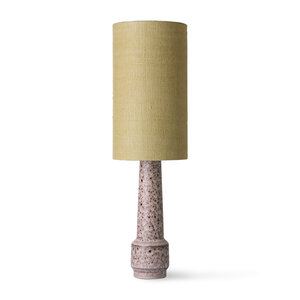 HKLiving Tafellamp Retro voet bruin - lampenkap jute jade green