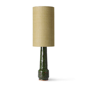 HKLiving Tafellamp Retro voet groen - lampenkap jute jade green