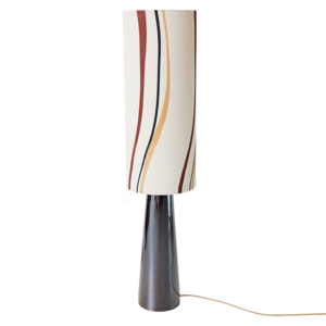 HKLiving Lampadaire pied conique brun abat-jour swirl XL