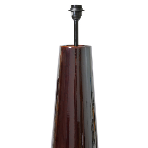 HKLiving Vloerlamp cone voet bruin lampenkap swirl XL HKLiving Vloerlamp cone voet bruin lampenkap swirl XL