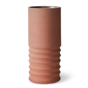 HKLiving Vase tube en terracotta sculpté à la main