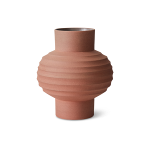 HKLiving Vase boule en terracotta sculpté à la main