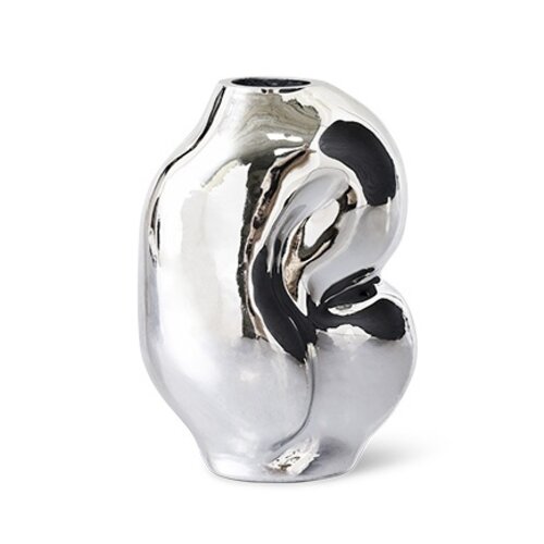 HKLiving Gleam Chrome kleine glazen vaas HKLiving Gleam Chrome kleine glazen vaas