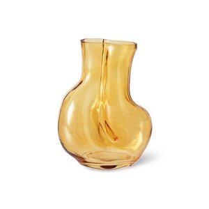 HKLiving Gleam Amber vase en verre