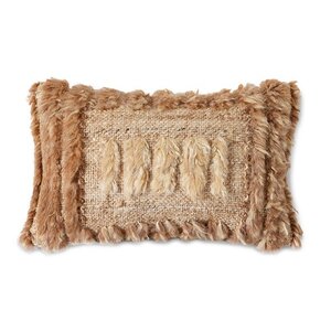 HKLiving Coussin en laine naturelle poilue 40 x 25 cm