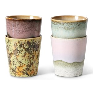 HKLiving 70s koffiekopjes Serendipity- set van 4
