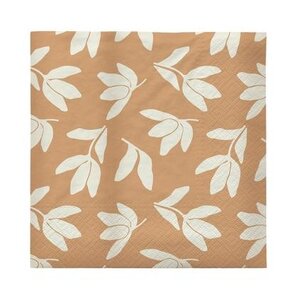 Broste Copenhagen Herbert serviettes en papier cinnamon sand/off white - paquet de 20 Broste Copenhagen Herbert serviettes en papier cinnamon sand/off white - paquet de 20