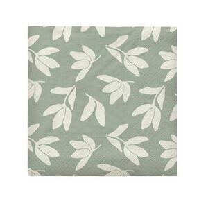 Broste Copenhagen Herbert serviettes desert sage/off white - paquet de 20 Broste Copenhagen Herbert serviettes desert sage/off white - paquet de 20