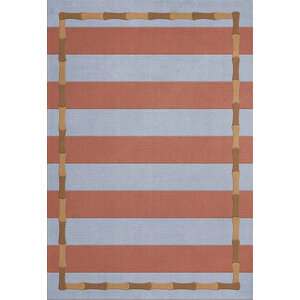 Layered Alice crawley tapis bamboo stripe blue rust