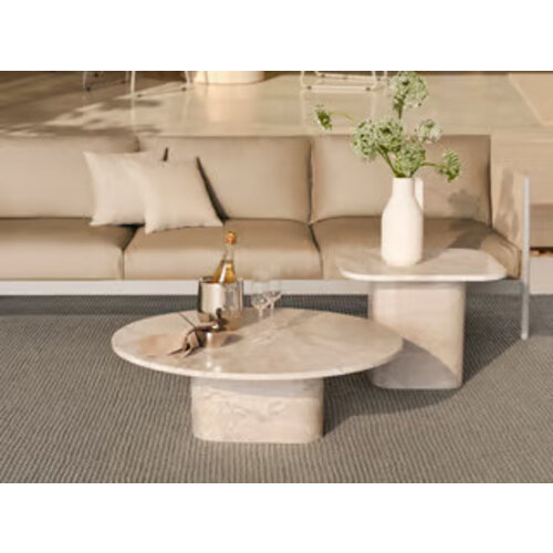 Bolia Eida outdoor salontafel 55 x 55 cm beige marmer