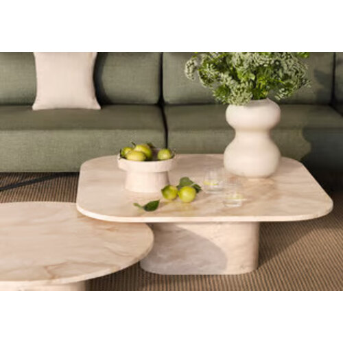 Bolia Eida outdoor salontafel 55 x 55 cm beige marmer