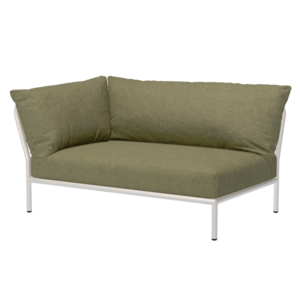 Houe Level2 canapé lounge angle gauche sunbrella heritage - cadre blanc mat