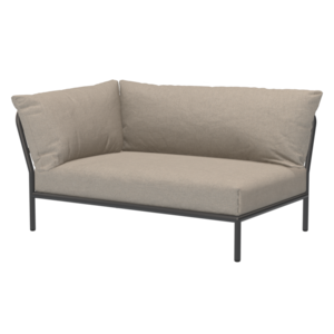 Houe Level2 canapé lounge angle gauche sunbrella heritage - cadre gris foncé