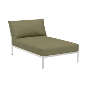 Houe Level2 lounge sofa chaise longue sunbrella heritage - mat witte frame