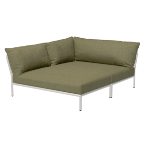 Houe Level2 lounge sofa cosy corner left sunbrella heritage - mat witte frame