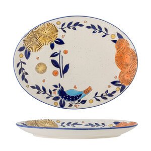 Bloomingville Lynna plat de service en céramique bleue Bloomingville Lynna plat de service en céramique bleue