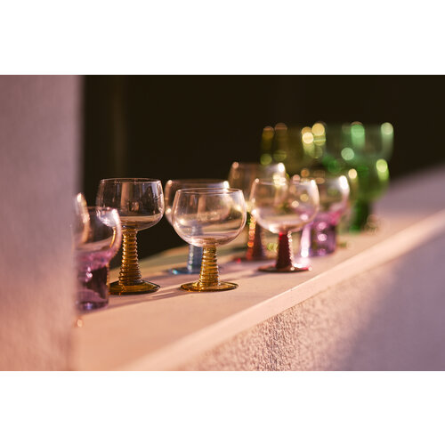 HKLiving Swirl glas laag rood