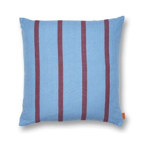 Ferm Living Grand coussin Faded Blue/Burgundy