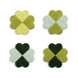 &Klevering Lucky clover glasonderzetters - set van 4