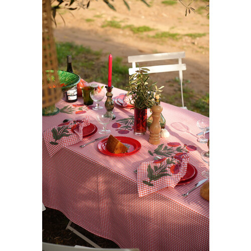 Maison Dînette Fabry tomato tafelkleed 360 x 170 Maison Dînette Fabry tomato tafelkleed 360 x 170