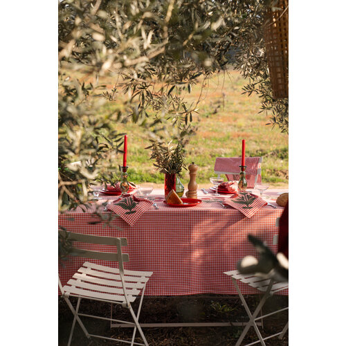 Maison Dînette Fabry tomato tafelkleed 360 x 170 Maison Dînette Fabry tomato tafelkleed 360 x 170