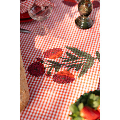 Maison Dînette Fabry tomato tafelkleed 360 x 170 Maison Dînette Fabry tomato tafelkleed 360 x 170