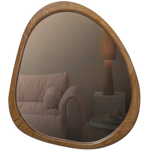 WOOOD Leif spiegel hout naturel 48 x 44 cm WOOOD Leif spiegel hout naturel 48 x 44 cm