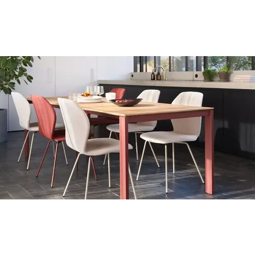 Mobitec Altera verlengbare eettafel T0501 blad eik onderstel metaal rost + 1 verlengstuk