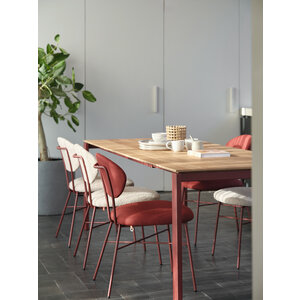 Mobitec Altera table à manger extensible T0602 plateau chêne pied métal rost + 2 rallonges