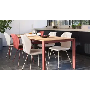 Mobitec Altera table à manger extensible T0703 plateau chêne pied métal rost + 3 rallonges