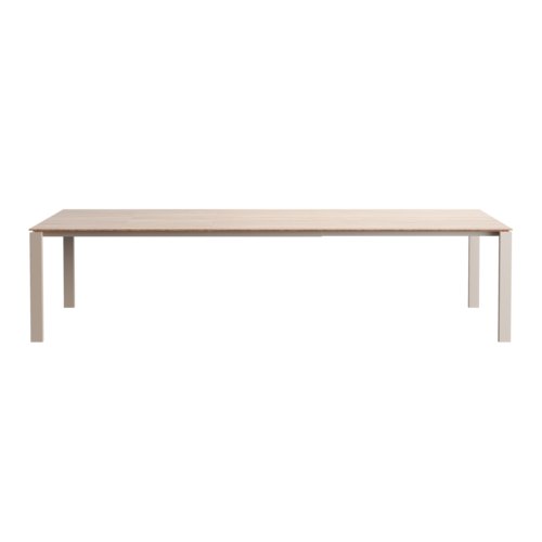 Mobitec Altera verlengbare eettafel T0602 blad eik onderstel metaal cool grey + 2 verlengstukken Mobitec Altera verlengbare eettafel T0602 blad eik onderstel metaal cool grey + 2 verlengstukken