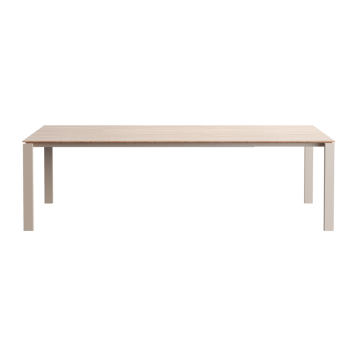 Mobitec Altera verlengbare eettafel T0602 blad eik onderstel metaal cool grey + 2 verlengstukken
