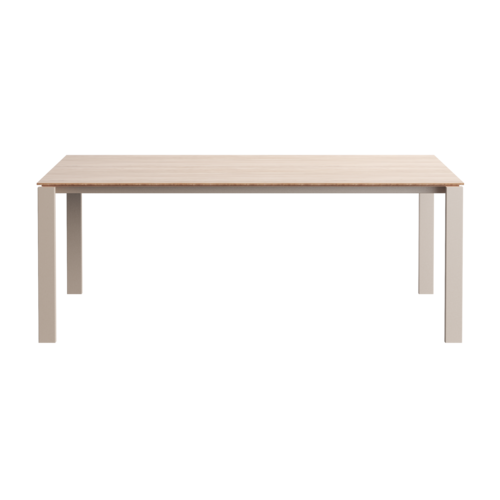 Mobitec Altera verlengbare eettafel T0602 blad eik onderstel metaal cool grey + 2 verlengstukken
