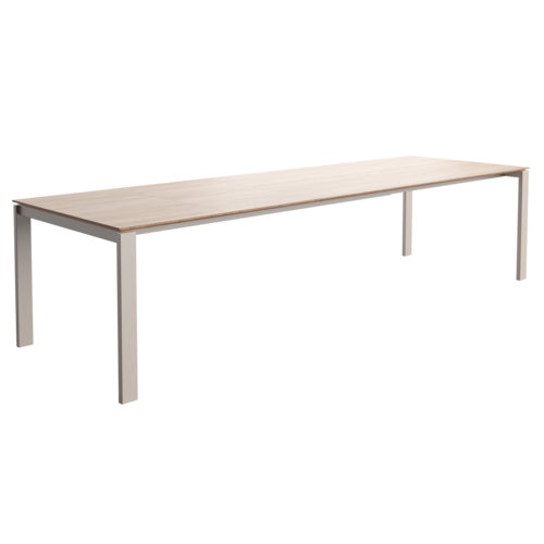 Mobitec Altera verlengbare eettafel T0602 blad eik onderstel metaal cool grey + 2 verlengstukken