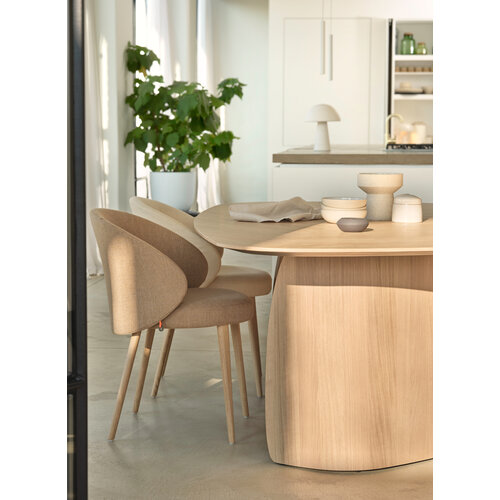 Mobitec Dolmen T0400 boot ovale eettafel massief eikenhout